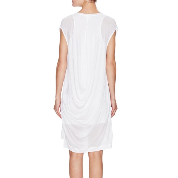 Helmut Lang White 'Swift' Drape Back Dress - Picture 8 of 13